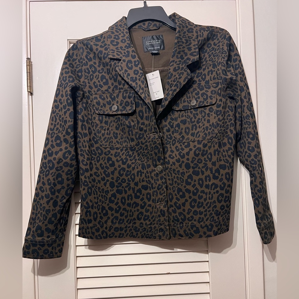 Sanctuary from Anthropologie Leopard Print Jacket 2 pocket Shacket